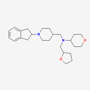 molecular formula C25H38N2O2 B3817380 N-{[1-(2,3-dihydro-1H-inden-2-yl)-4-piperidinyl]methyl}-N-(tetrahydro-2-furanylmethyl)tetrahydro-2H-pyran-4-amine 