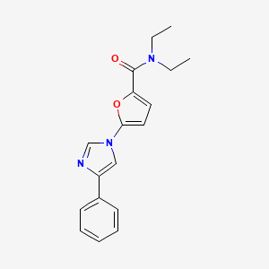 molecular formula C18H19N3O2 B3817386 N,N-diethyl-5-(4-phenyl-1H-imidazol-1-yl)-2-furamide 