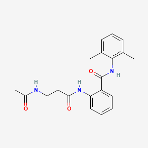 molecular formula C20H23N3O3 B3817395 2-{[3-(acetylamino)propanoyl]amino}-N-(2,6-dimethylphenyl)benzamide 