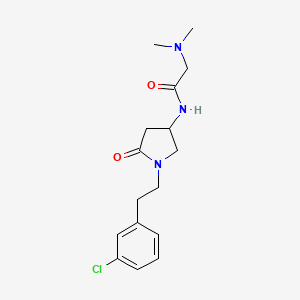 molecular formula C16H22ClN3O2 B3817407 N~1~-{1-[2-(3-chlorophenyl)ethyl]-5-oxo-3-pyrrolidinyl}-N~2~,N~2~-dimethylglycinamide 
