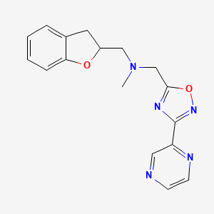 molecular formula C17H17N5O2 B3817417 (2,3-dihydro-1-benzofuran-2-ylmethyl)methyl{[3-(2-pyrazinyl)-1,2,4-oxadiazol-5-yl]methyl}amine 