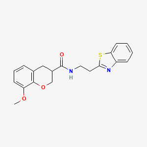molecular formula C20H20N2O3S B3817435 N-[2-(1,3-benzothiazol-2-yl)ethyl]-8-methoxychromane-3-carboxamide 