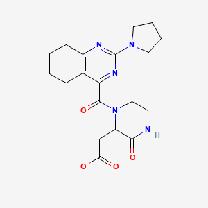 molecular formula C20H27N5O4 B3817443 methyl (3-oxo-1-{[2-(1-pyrrolidinyl)-5,6,7,8-tetrahydro-4-quinazolinyl]carbonyl}-2-piperazinyl)acetate 