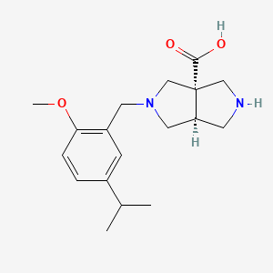 molecular formula C18H26N2O3 B3817451 (3aS*,6aS*)-2-(5-isopropyl-2-methoxybenzyl)hexahydropyrrolo[3,4-c]pyrrole-3a(1H)-carboxylic acid 