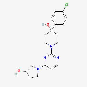 molecular formula C19H23ClN4O2 B3817459 4-(4-chlorophenyl)-1-[4-(3-hydroxypyrrolidin-1-yl)pyrimidin-2-yl]piperidin-4-ol 