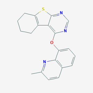 molecular formula C20H17N3OS B381746 4-(2-Methylquinolin-8-yl)oxy-5,6,7,8-tetrahydro-[1]benzothiolo[2,3-d]pyrimidine CAS No. 315683-52-4
