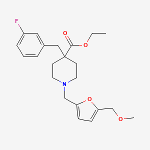 molecular formula C22H28FNO4 B3817467 ethyl 4-(3-fluorobenzyl)-1-{[5-(methoxymethyl)-2-furyl]methyl}-4-piperidinecarboxylate 