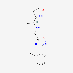 molecular formula C16H18N4O2 B3817479 (1-isoxazol-3-ylethyl)methyl{[3-(2-methylphenyl)-1,2,4-oxadiazol-5-yl]methyl}amine 