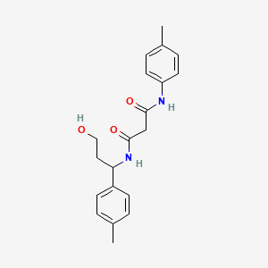 molecular formula C20H24N2O3 B3817487 N-[3-hydroxy-1-(4-methylphenyl)propyl]-N'-(4-methylphenyl)malonamide 