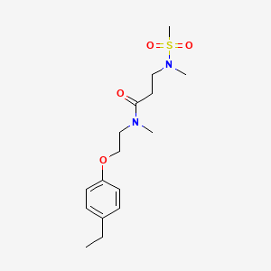 molecular formula C16H26N2O4S B3817492 N-[2-(4-ethylphenoxy)ethyl]-N-methyl-3-[methyl(methylsulfonyl)amino]propanamide 