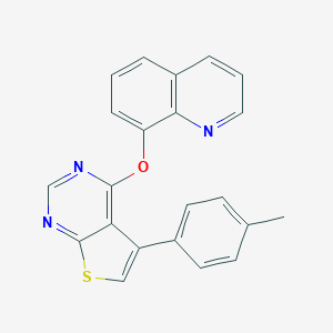 molecular formula C22H15N3OS B381752 4-(Quinolin-8-yloxy)-5-(p-tolyl)thieno[2,3-d]pyrimidine CAS No. 315683-77-3