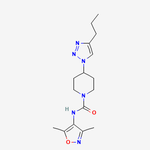 molecular formula C16H24N6O2 B3817533 N-(3,5-dimethyl-4-isoxazolyl)-4-(4-propyl-1H-1,2,3-triazol-1-yl)-1-piperidinecarboxamide 