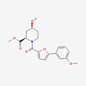 molecular formula C19H21NO6 B3817538 methyl (2R*,4S*)-4-hydroxy-1-[5-(3-methoxyphenyl)-2-furoyl]piperidine-2-carboxylate 