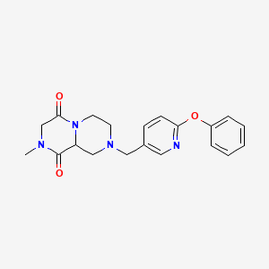 molecular formula C20H22N4O3 B3817541 2-methyl-8-[(6-phenoxypyridin-3-yl)methyl]tetrahydro-2H-pyrazino[1,2-a]pyrazine-1,4(3H,6H)-dione 