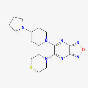 molecular formula C17H25N7OS B3817545 5-[4-(1-pyrrolidinyl)-1-piperidinyl]-6-(4-thiomorpholinyl)[1,2,5]oxadiazolo[3,4-b]pyrazine 