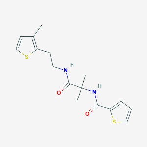 molecular formula C16H20N2O2S2 B3817552 N-(1,1-dimethyl-2-{[2-(3-methyl-2-thienyl)ethyl]amino}-2-oxoethyl)thiophene-2-carboxamide 