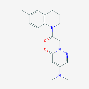 molecular formula C18H22N4O2 B3817575 5-(dimethylamino)-2-[2-(6-methyl-3,4-dihydroquinolin-1(2H)-yl)-2-oxoethyl]pyridazin-3(2H)-one 