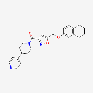molecular formula C25H27N3O3 B3817584 4-[1-({5-[(5,6,7,8-tetrahydro-2-naphthalenyloxy)methyl]-3-isoxazolyl}carbonyl)-4-piperidinyl]pyridine 