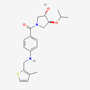 molecular formula C20H26N2O3S B3817601 (3S*,4S*)-4-isopropoxy-1-(4-{[(3-methyl-2-thienyl)methyl]amino}benzoyl)pyrrolidin-3-ol 