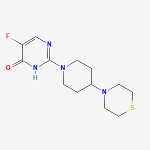 molecular formula C13H19FN4OS B3817609 5-fluoro-2-[4-(4-thiomorpholinyl)-1-piperidinyl]-4-pyrimidinol 