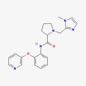 molecular formula C21H23N5O2 B3817613 1-[(1-methyl-1H-imidazol-2-yl)methyl]-N-[2-(3-pyridinyloxy)phenyl]prolinamide 