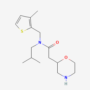 molecular formula C16H26N2O2S B3817627 N-isobutyl-N-[(3-methyl-2-thienyl)methyl]-2-(2-morpholinyl)acetamide hydrochloride 