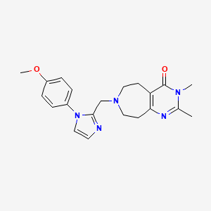 molecular formula C21H25N5O2 B3817631 7-{[1-(4-methoxyphenyl)-1H-imidazol-2-yl]methyl}-2,3-dimethyl-3,5,6,7,8,9-hexahydro-4H-pyrimido[4,5-d]azepin-4-one 