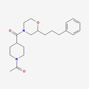 molecular formula C21H30N2O3 B3817638 4-[(1-acetyl-4-piperidinyl)carbonyl]-2-(3-phenylpropyl)morpholine 
