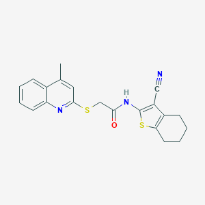 N-(3-cyano-4,5,6,7-tetrahydro-1-benzothiophen-2-yl)-2-[(4-methylquinolin-2-yl)sulfanyl]acetamide