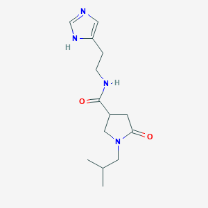 molecular formula C14H22N4O2 B3817640 N-[2-(1H-imidazol-4-yl)ethyl]-1-isobutyl-5-oxopyrrolidine-3-carboxamide 