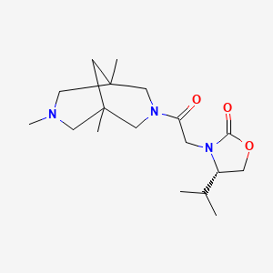 molecular formula C18H31N3O3 B3817647 (4S)-4-isopropyl-3-[2-oxo-2-(1,5,7-trimethyl-3,7-diazabicyclo[3.3.1]non-3-yl)ethyl]-1,3-oxazolidin-2-one 