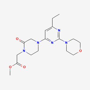 molecular formula C17H25N5O4 B3817653 methyl [4-(6-ethyl-2-morpholin-4-ylpyrimidin-4-yl)-2-oxopiperazin-1-yl]acetate 