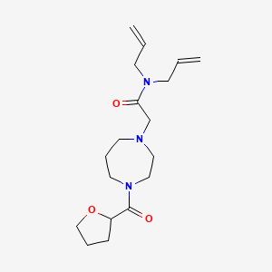 molecular formula C18H29N3O3 B3817657 N,N-diallyl-2-[4-(tetrahydrofuran-2-ylcarbonyl)-1,4-diazepan-1-yl]acetamide 
