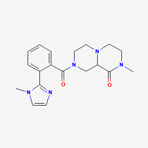 molecular formula C19H23N5O2 B3817699 2-methyl-8-[2-(1-methyl-1H-imidazol-2-yl)benzoyl]hexahydro-2H-pyrazino[1,2-a]pyrazin-1(6H)-one 