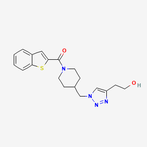 molecular formula C19H22N4O2S B3817706 2-(1-{[1-(1-benzothien-2-ylcarbonyl)-4-piperidinyl]methyl}-1H-1,2,3-triazol-4-yl)ethanol 