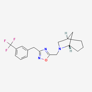 molecular formula C18H20F3N3O B3817711 (1R*,5S*)-6-({3-[3-(trifluoromethyl)benzyl]-1,2,4-oxadiazol-5-yl}methyl)-6-azabicyclo[3.2.1]octane 