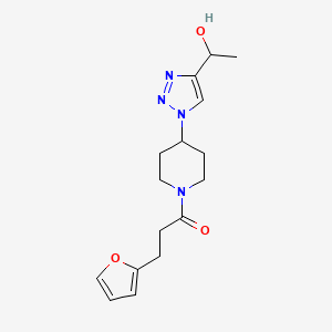molecular formula C16H22N4O3 B3817728 1-(1-{1-[3-(2-furyl)propanoyl]-4-piperidinyl}-1H-1,2,3-triazol-4-yl)ethanol 