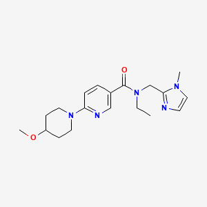 molecular formula C19H27N5O2 B3817742 N-ethyl-6-(4-methoxy-1-piperidinyl)-N-[(1-methyl-1H-imidazol-2-yl)methyl]nicotinamide 