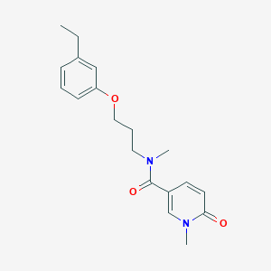 molecular formula C19H24N2O3 B3817747 N-[3-(3-ethylphenoxy)propyl]-N,1-dimethyl-6-oxo-1,6-dihydropyridine-3-carboxamide 