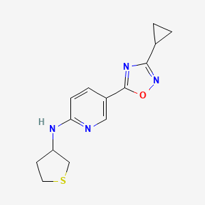 molecular formula C14H16N4OS B3817752 5-(3-cyclopropyl-1,2,4-oxadiazol-5-yl)-N-(tetrahydro-3-thienyl)-2-pyridinamine 