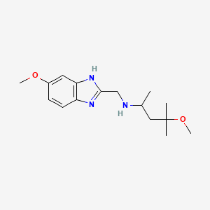 molecular formula C16H25N3O2 B3817760 4-methoxy-N-[(5-methoxy-1H-benzimidazol-2-yl)methyl]-4-methylpentan-2-amine 