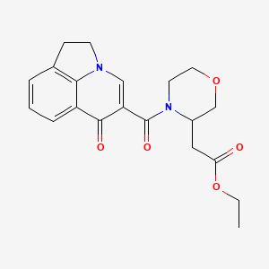 molecular formula C20H22N2O5 B3817762 ethyl {4-[(6-oxo-1,2-dihydro-6H-pyrrolo[3,2,1-ij]quinolin-5-yl)carbonyl]morpholin-3-yl}acetate 