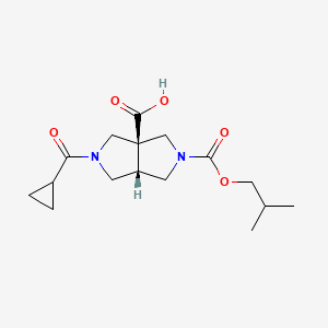 molecular formula C16H24N2O5 B3817763 (3aS*,6aS*)-2-(cyclopropylcarbonyl)-5-(isobutoxycarbonyl)hexahydropyrrolo[3,4-c]pyrrole-3a(1H)-carboxylic acid 