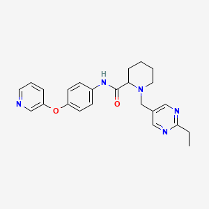 molecular formula C24H27N5O2 B3817771 1-[(2-ethyl-5-pyrimidinyl)methyl]-N-[4-(3-pyridinyloxy)phenyl]-2-piperidinecarboxamide 