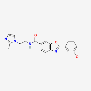 molecular formula C21H20N4O3 B3817793 2-(3-methoxyphenyl)-N-[2-(2-methyl-1H-imidazol-1-yl)ethyl]-1,3-benzoxazole-6-carboxamide 