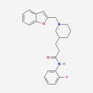 molecular formula C23H25FN2O2 B3817800 3-[1-(1-benzofuran-2-ylmethyl)-3-piperidinyl]-N-(2-fluorophenyl)propanamide 