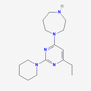 molecular formula C16H27N5 B3817802 1-[6-ethyl-2-(1-piperidinyl)-4-pyrimidinyl]-1,4-diazepane bis(trifluoroacetate) 