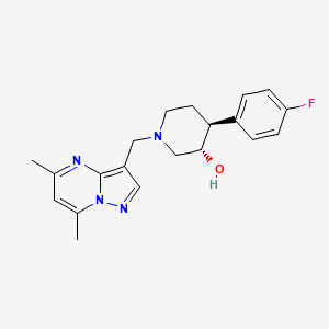 molecular formula C20H23FN4O B3817809 (3S*,4S*)-1-[(5,7-dimethylpyrazolo[1,5-a]pyrimidin-3-yl)methyl]-4-(4-fluorophenyl)piperidin-3-ol 