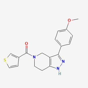 molecular formula C18H17N3O2S B3817813 3-(4-methoxyphenyl)-5-(3-thienylcarbonyl)-4,5,6,7-tetrahydro-1H-pyrazolo[4,3-c]pyridine 