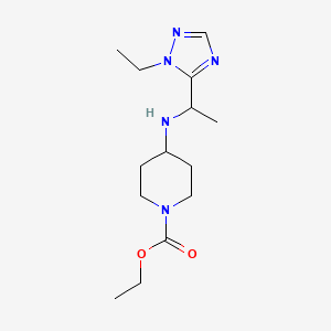 molecular formula C14H25N5O2 B3817815 ethyl 4-{[1-(1-ethyl-1H-1,2,4-triazol-5-yl)ethyl]amino}piperidine-1-carboxylate 
